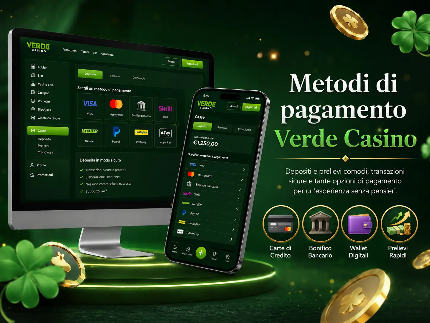 Metodi di Pagamento Verde Casino per Giocatori Italiani